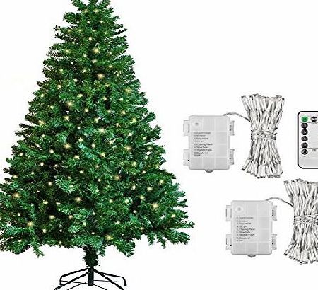 Koopower 6ft Artificial Xmas / Christmas Tree   [2 Pack] 100 LED Warm White Outdoor Battery Fairy Lights Gift Decorations
